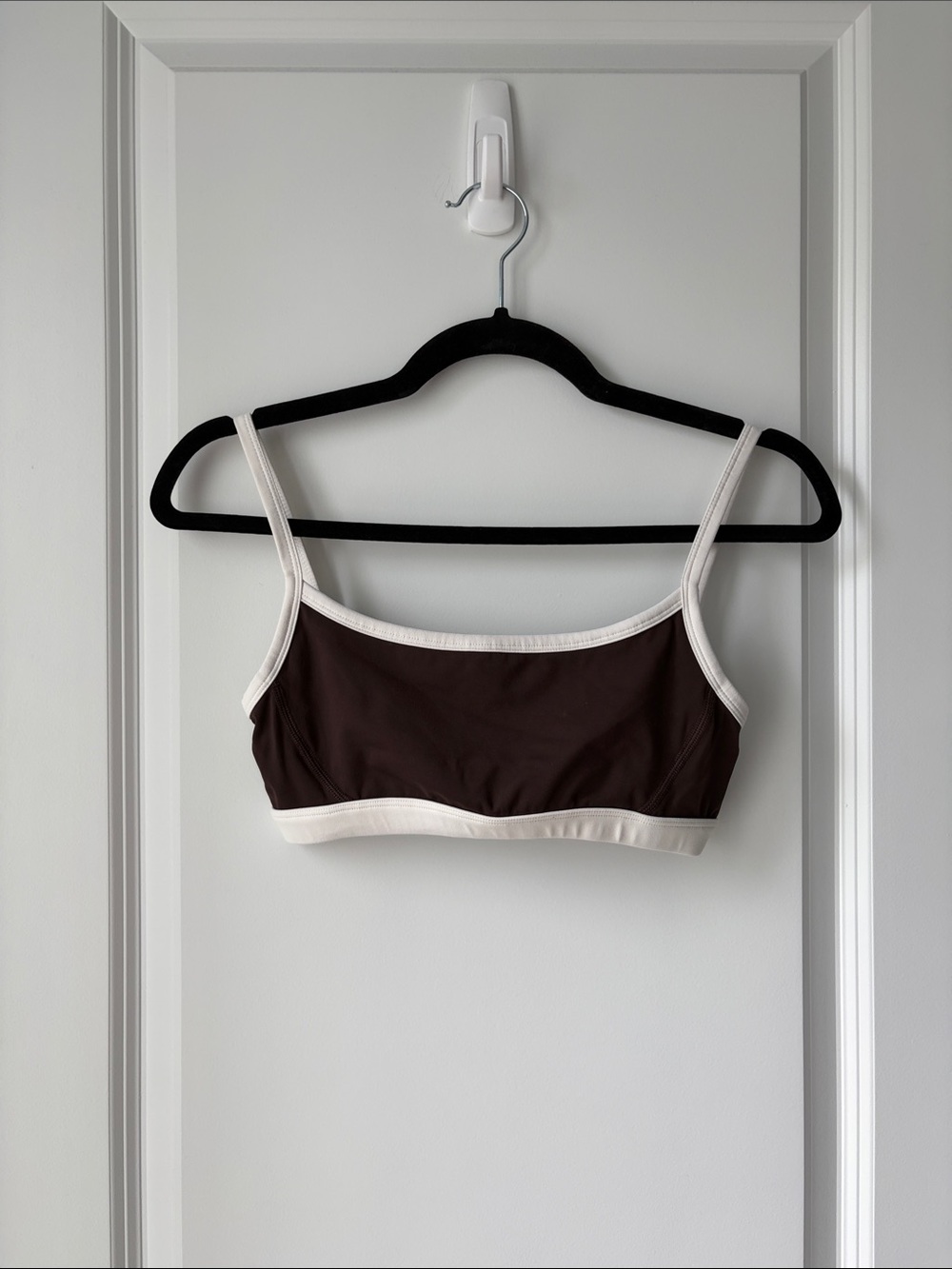 Garage Contrast Brown and Cream Sports Bra